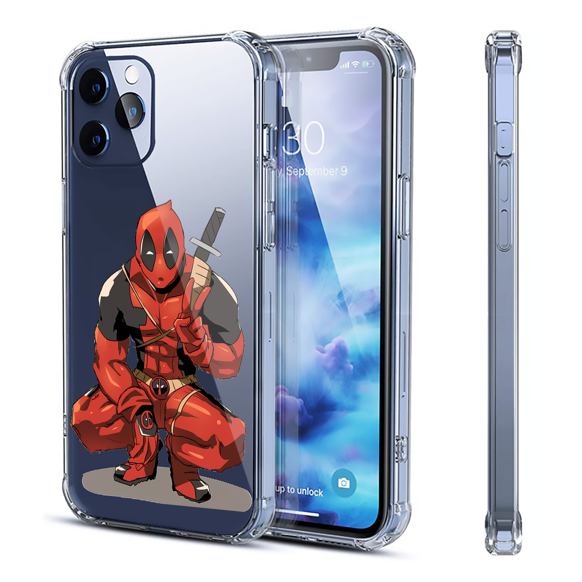 （画像用） Deadpool デッドプール 【iPhone 12シリーズ対応】透明スマホケース（クリアソフトケース）